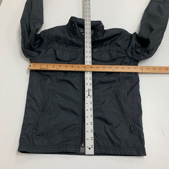 RVCA Jacket Womens S Small Black Bay Breaker Full Zip Hidden Hood Lightweight - Picture 8 of 13